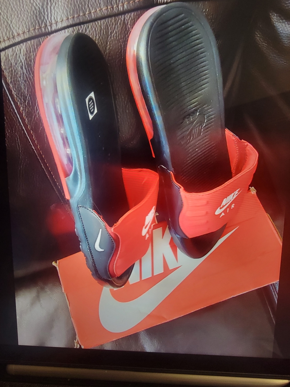 Nike Air Red and Black Camdem Slide.